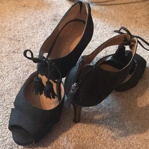 Leather Tassel Heels